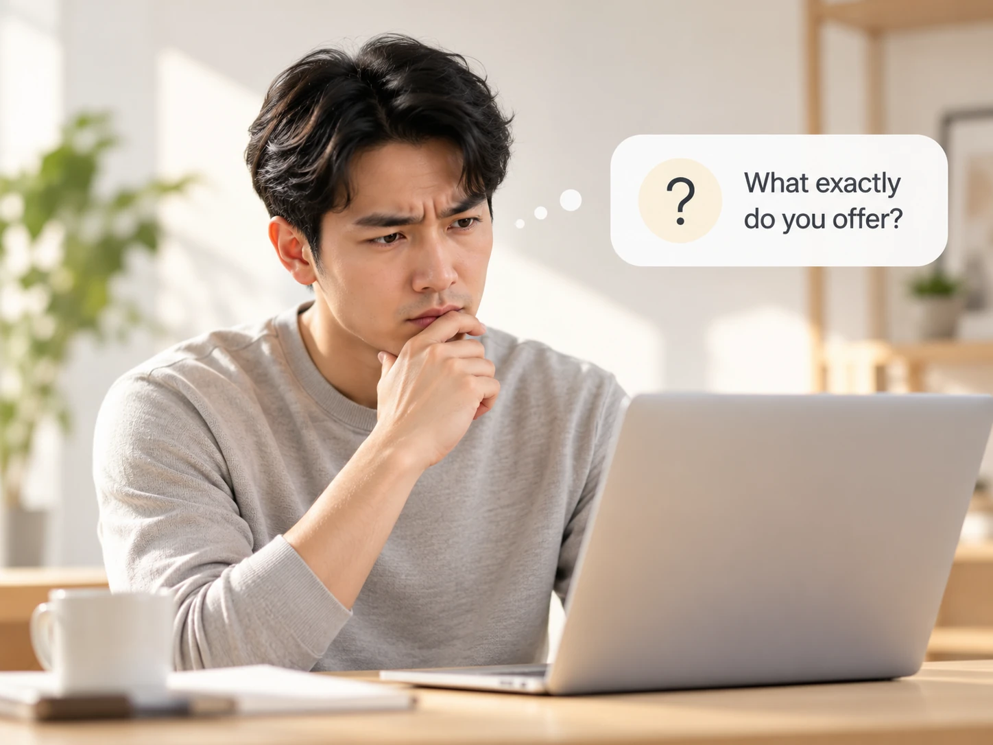 Customer comparing options on a phone