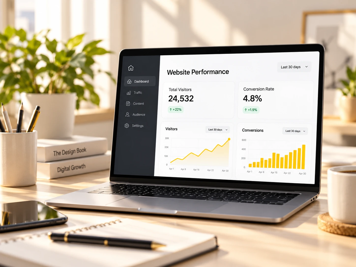 Website performance dashboard at launch
