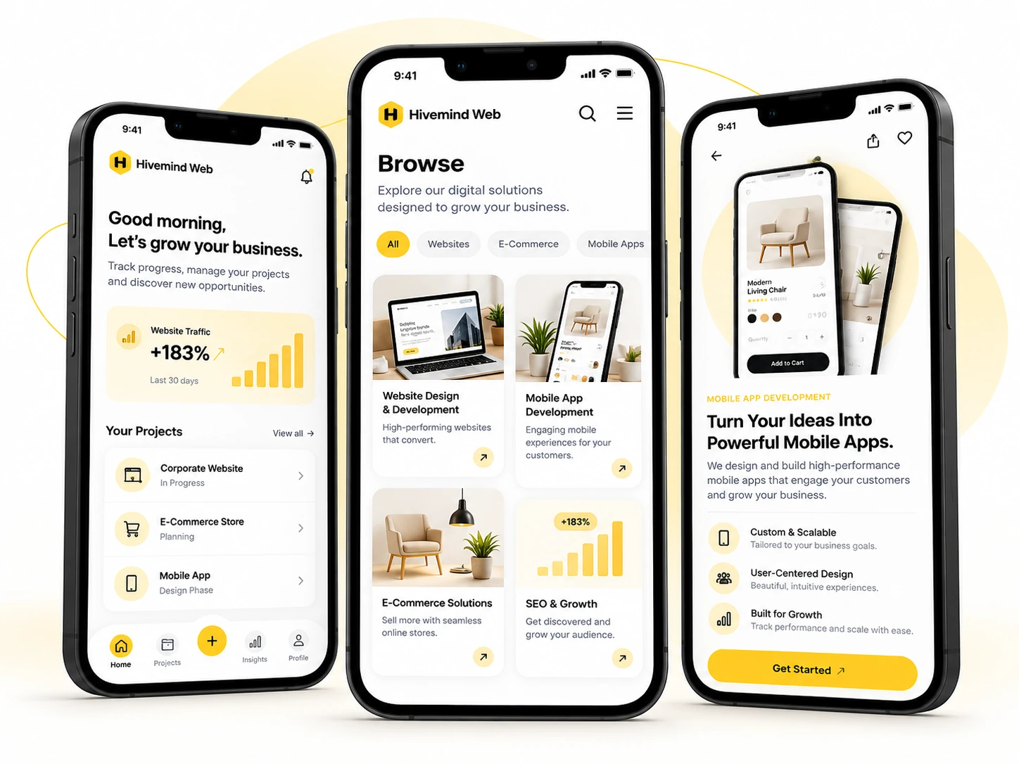 Mobile app interface on a phone